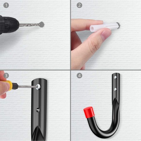 Kit 6 pcs Crochets Universels Polyvalents en Métal Mural en Espace en 3 Mesures