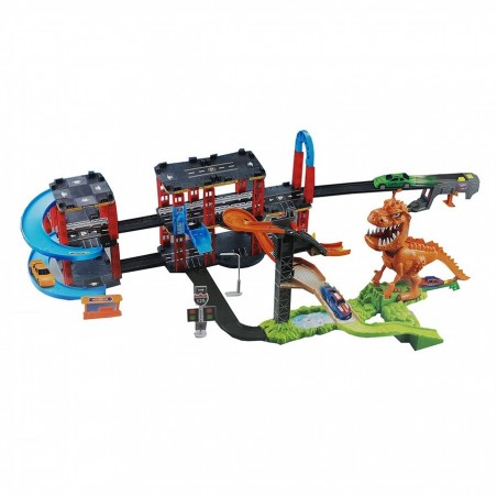 Piste Acrobatique 4 mt Dinosaur avec 2 Voitures Double Piste avec Effets Sonores