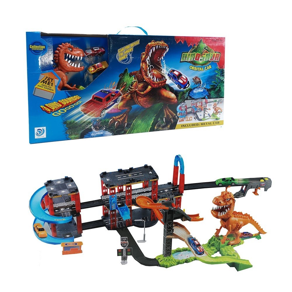 Piste Acrobatique 4 mt Dinosaur avec 2 Voitures...