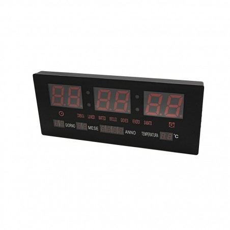 Horloge murale numérique led 136151 calendrier température 36x16x3 cm