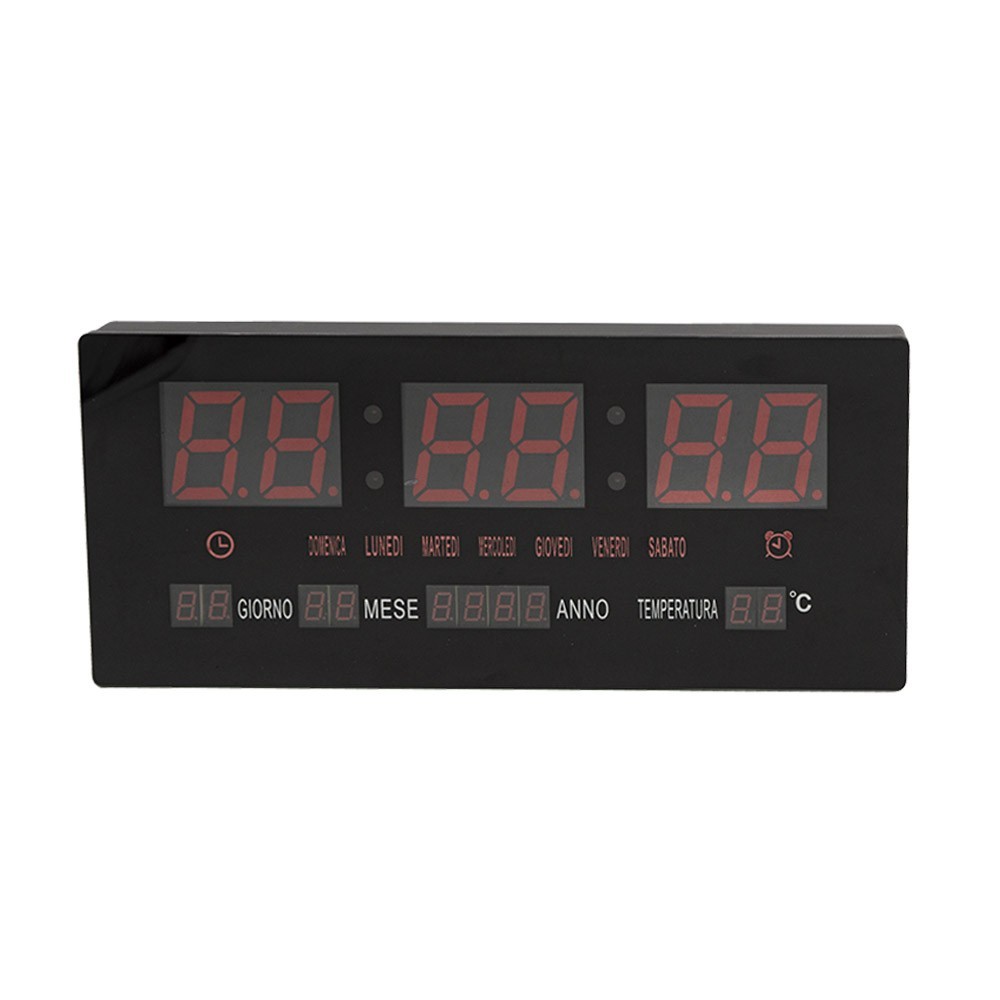 Horloge murale numérique led 136151 calendrier température 36x16x3 cm