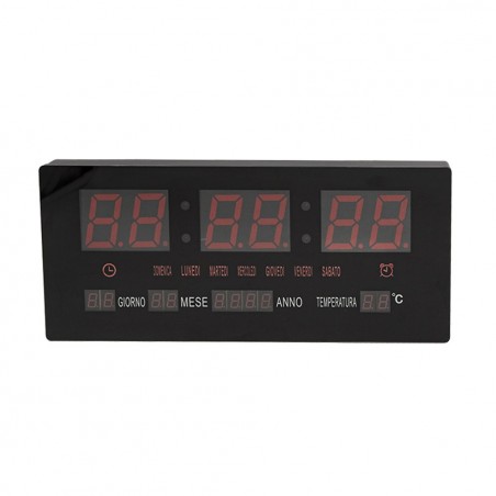 Horloge murale numérique led 136151 calendrier température 36x16x3 cm