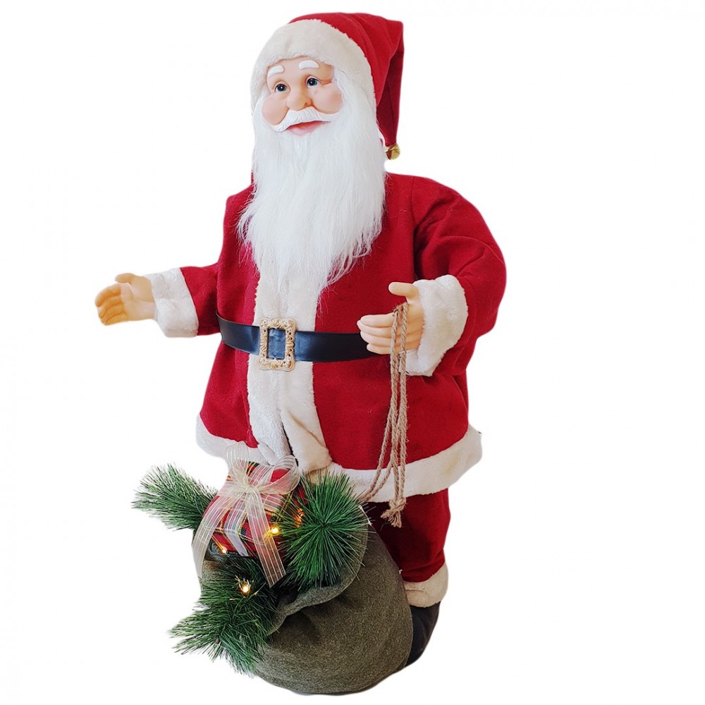 Santa avec robe rouge et crème 144206 80H cm...