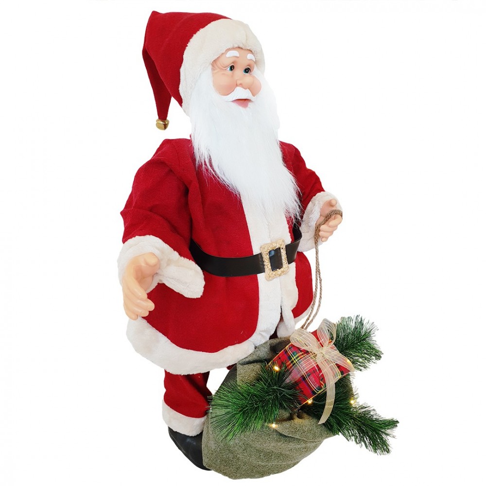 Santa avec robe rouge et crème 144206 80H cm...