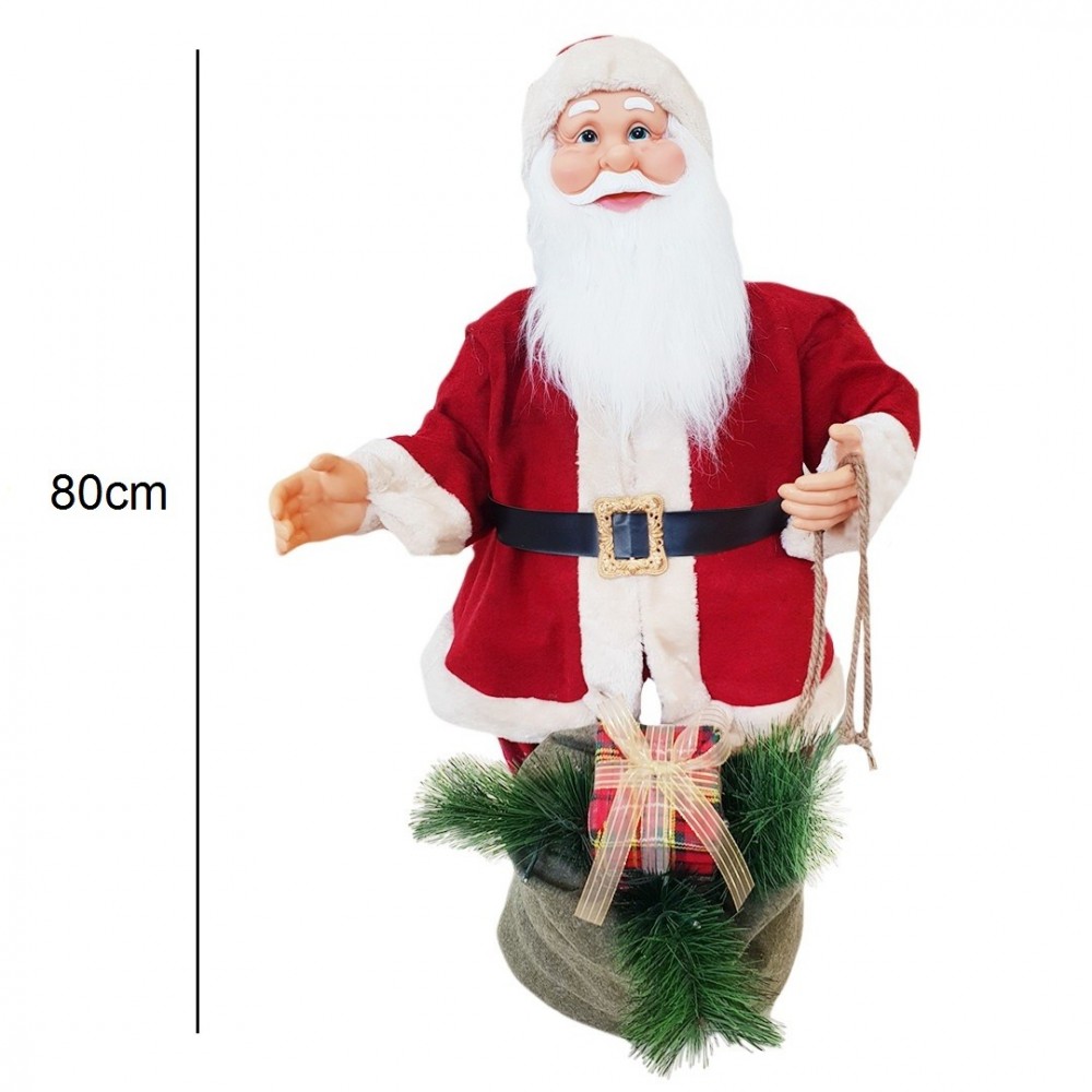 Santa avec robe rouge et crème 144206 80H cm...