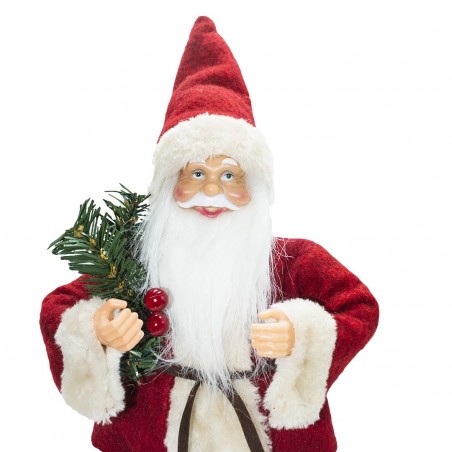 Santa Rouge et Crème 144186 Décoration de Noel 30Hcm Décoration