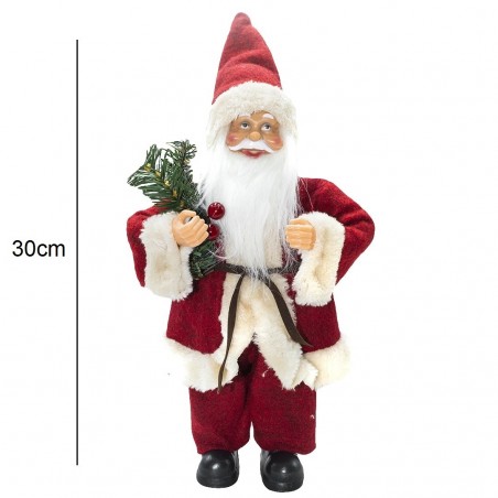 Santa Rouge et Crème 144186 Décoration de Noel 30Hcm Décoration