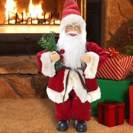 Santa Rouge et Crème 144186 Décoration de Noel 30Hcm Décoration