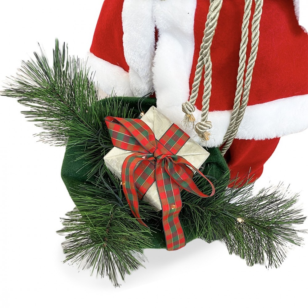 Père Noël rouge et blanc 80H cm avec son,...