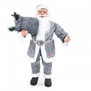 Père Noël gris 144205 décoration de Noël 90H cm avec...