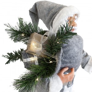 Père Noël gris 144205 décoration de Noël 90H cm avec... 2
