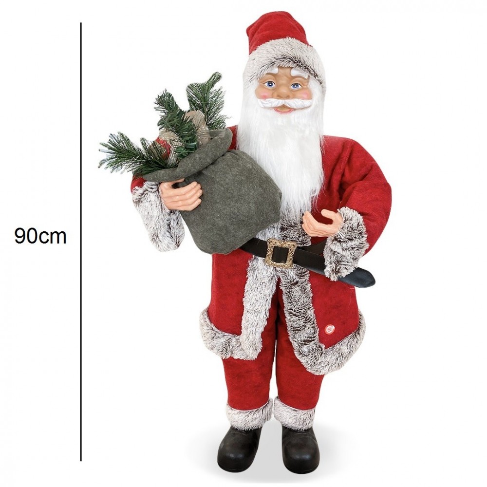 Père Noël rouge et gris Décoration de Noël 90H...