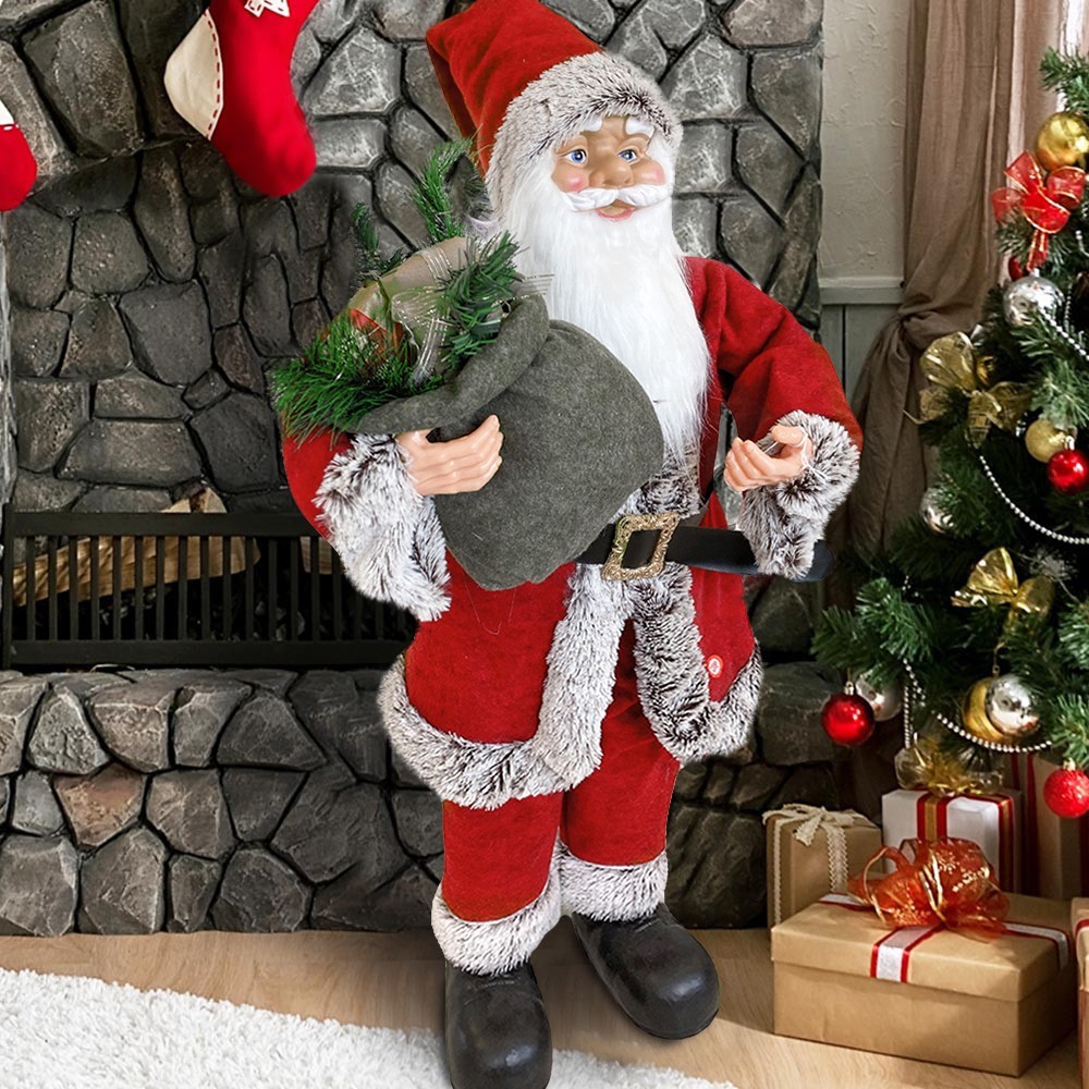 Père Noël rouge et gris Décoration de Noël 90H...