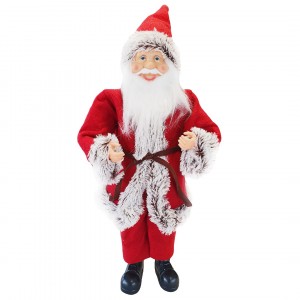 Santa Claus Robe Rouge et Gris 144199 Décoration de Noel 50H avec Mini-Lumière