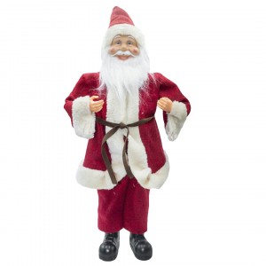 Santa Claus Robe Rouge et Crème 144198 Décoration de Noel 50H avec Mini-Lumière
