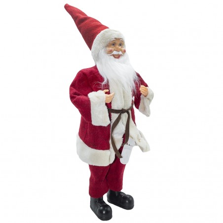Santa Claus Robe Rouge et Crème 144198 Décoration de Noel 50H avec Mini-Lumière