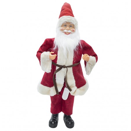 Santa Claus Robe Rouge et Crème 144198 Décoration de Noel 50H avec Mini-Lumière