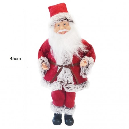 Santa Rouge et Gris 144195 45H cm avec mécanisme à Carillon et sons