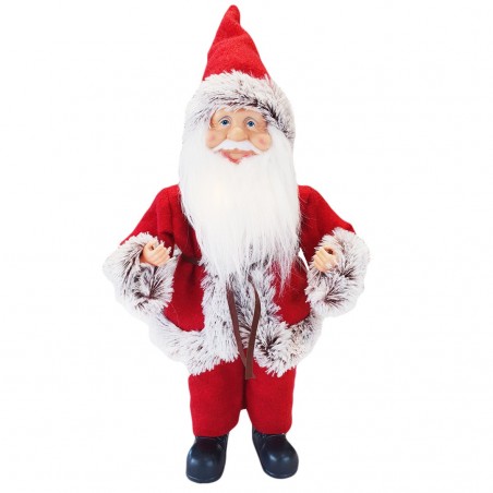 Santa Claus Robe Rouge et Gris 144191 Décoration de Noel 40H avec Mini-Lumière