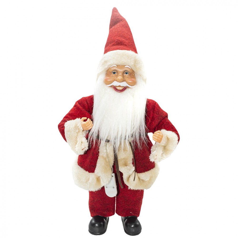 Santa Robe Rouge et Crème 144190 Décoration de Noel 40H avec Mini-lumière