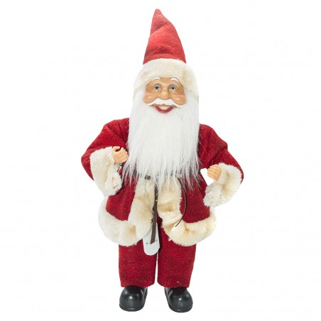 Santa Robe Rouge et Crème 144190 Décoration de Noel 40H avec Mini-lumière