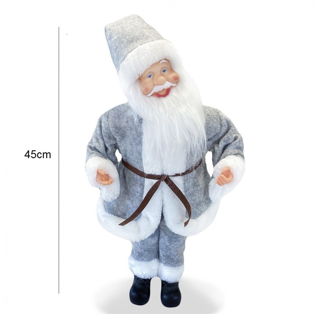 Santa Claus Gris 144197 45H cm avec Mécanisme...