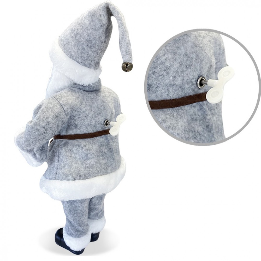 Santa Claus Gris 144197 45H cm avec Mécanisme...