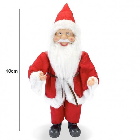 Santa Robe Rouge art. 144192 Décoration de Noel 40H cm avec Mini-lumière