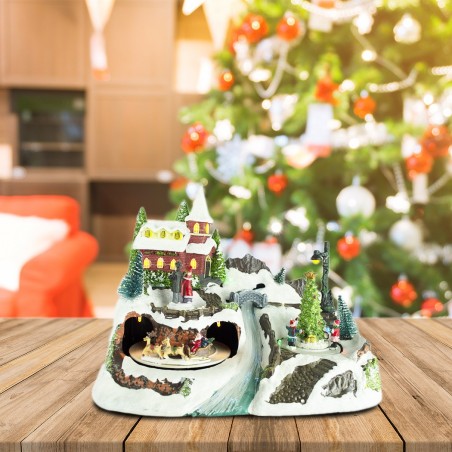 Manège et décor de Noël 899904 avec lumières musique et mouvement Noël