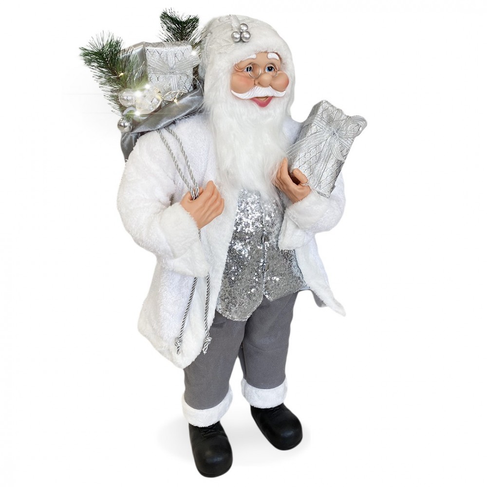 Santa Blanc Et Argent Robe En Velours 110H Cm...