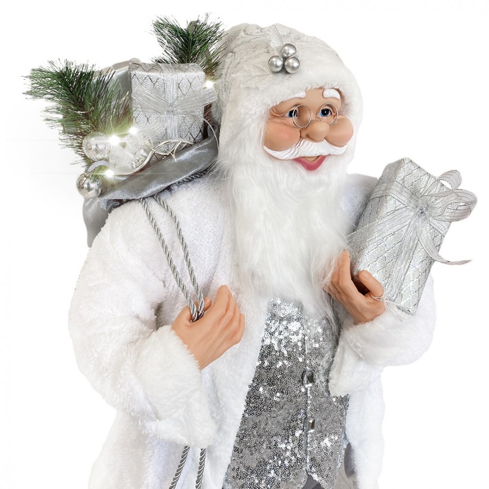 Santa Blanc Et Argent Robe En Velours 110H Cm...