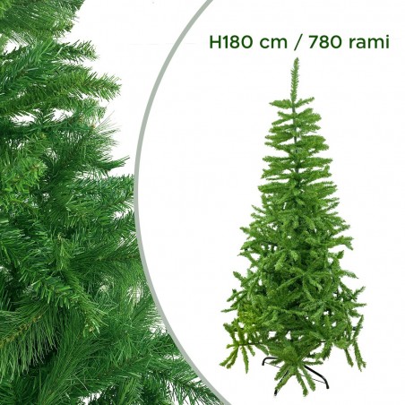 Arbre de Noël 180cm Avec 780 branches pliantes en PVC Sapin artificiel