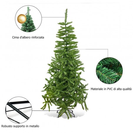 Arbre de Noël 180cm Avec 780 branches pliantes en PVC Sapin artificiel