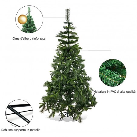 Arbre de Noël 210cm avec branches pliantes en PVC sapin artificiel