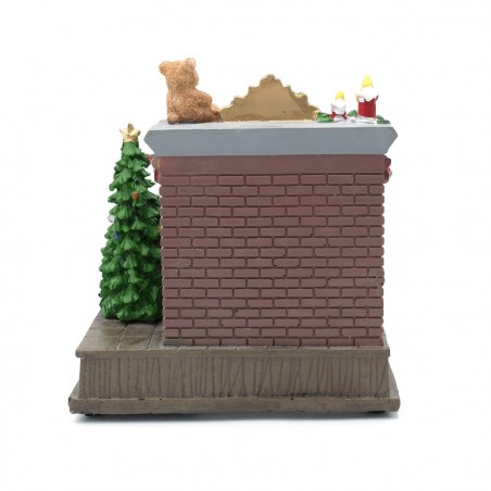 Scénario de carrousel de cheminée Noel et de Santa éclairage musique