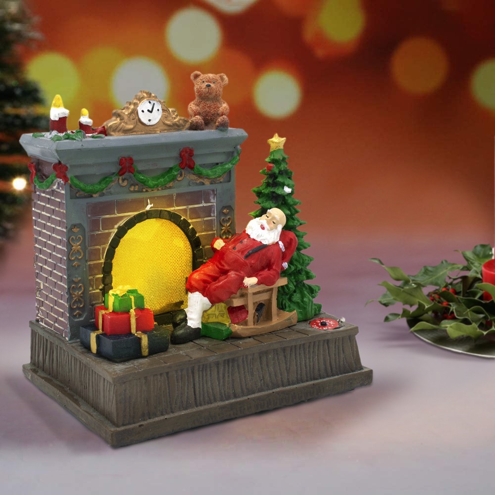 Scénario de carrousel de cheminée Noel et de...