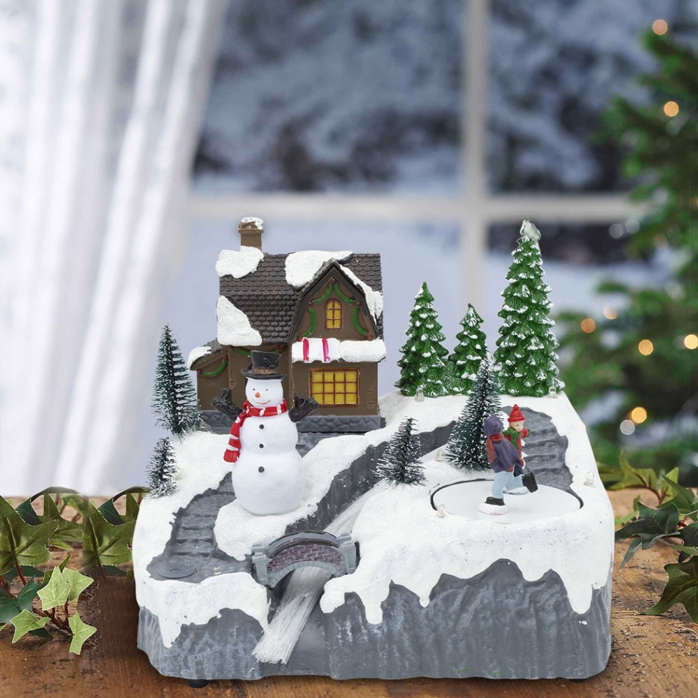 Scène de Noël enneigée carrousel musique...