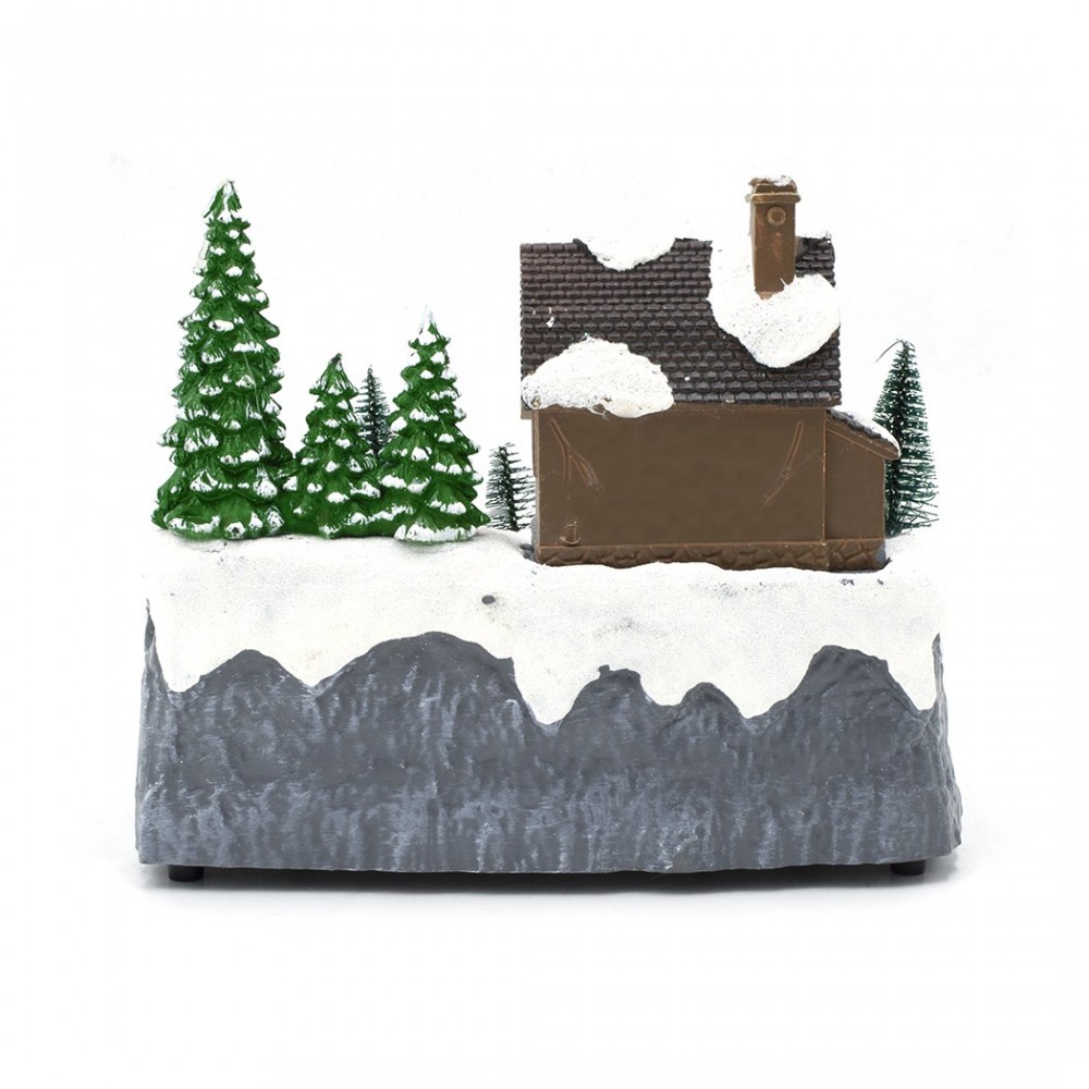 Scène de Noël enneigée carrousel musique...