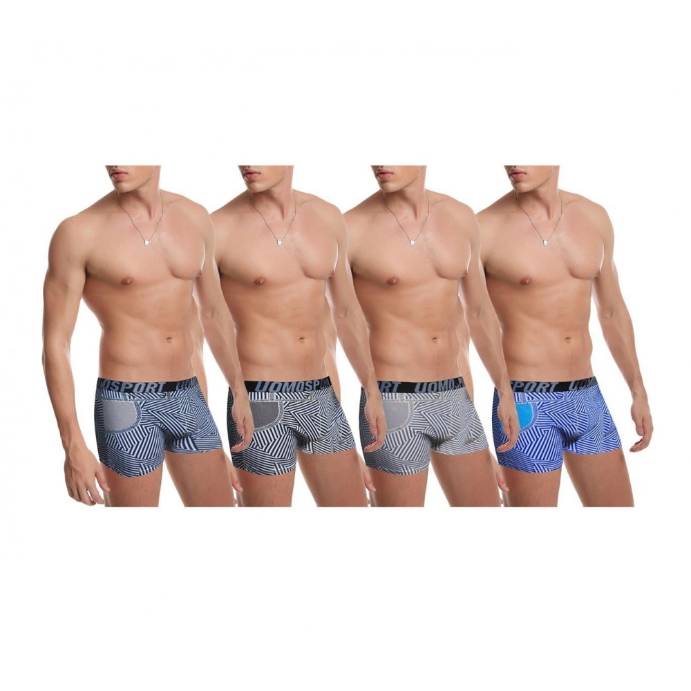 Lot de 4 - 8 - 12 boxers / caleçons en coton SEATTLE hommes - imprimé avec des formes géométriques 