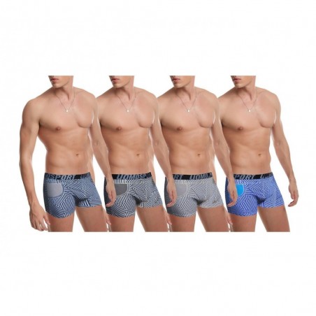 Lot de 4 - 8 - 12 boxers / caleçons en coton SEATTLE hommes - imprimé avec des formes géométriques 