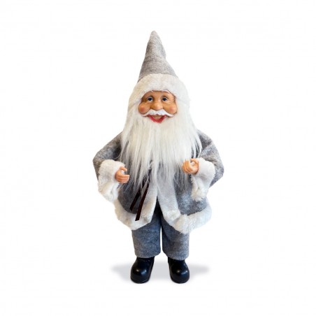 Santa Claus Robe grise 144193 Décoration de Noel 40H avec Mini-lumière