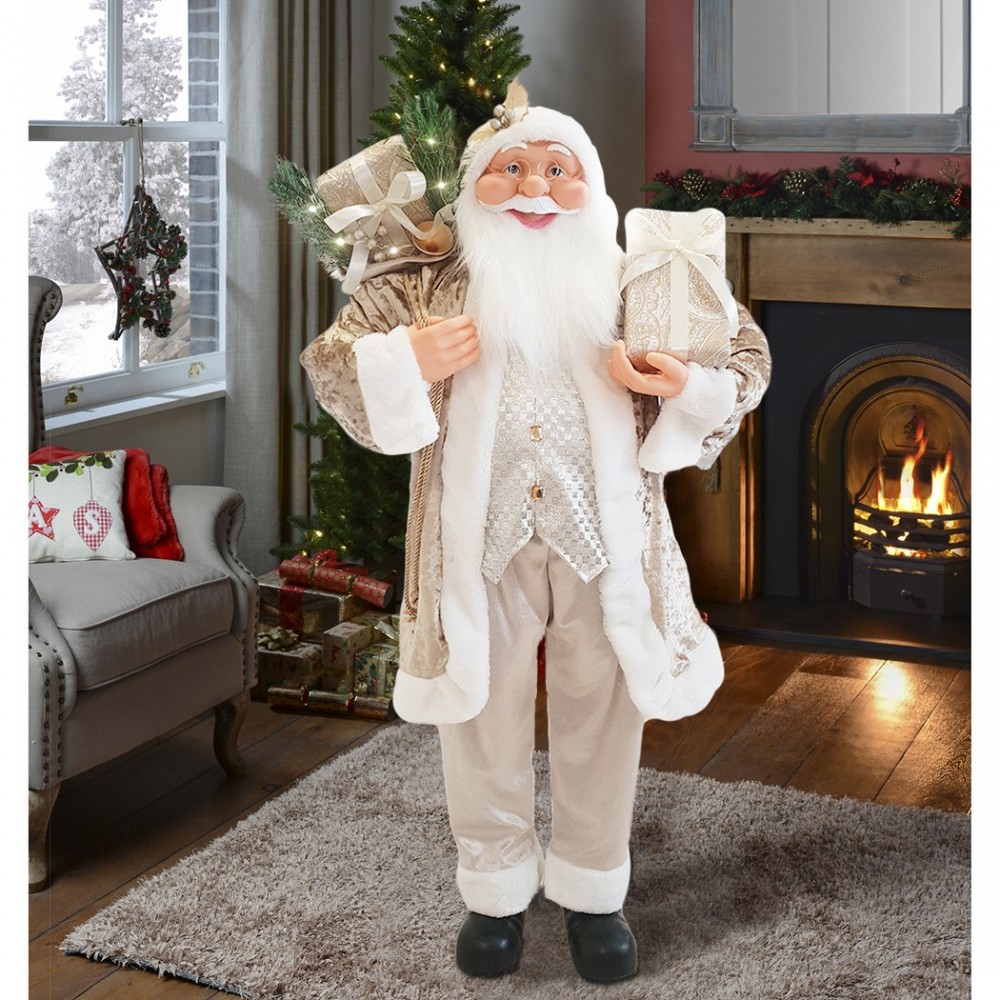 Père Noël Champagne Costume en velours 110H cm...