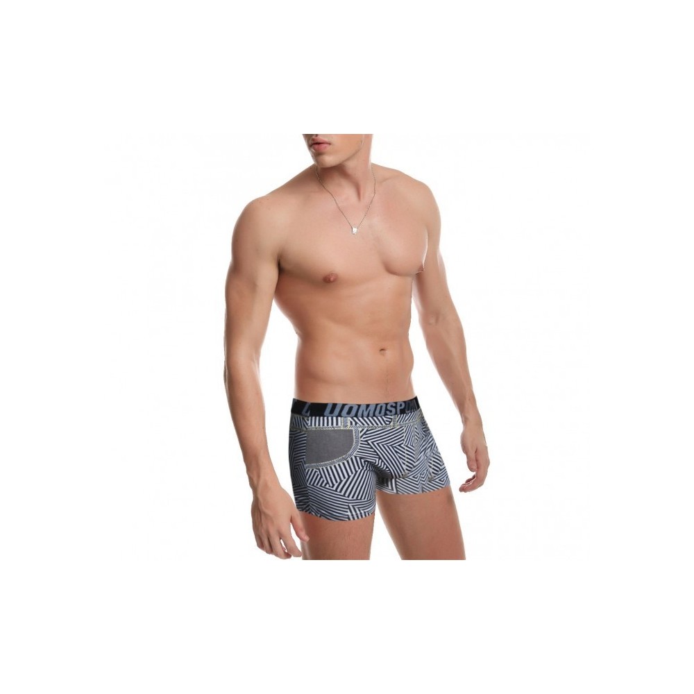 Lot de 4 - 8 - 12 boxers / caleçons en coton SEATTLE hommes - imprimé avec des formes géométriques 