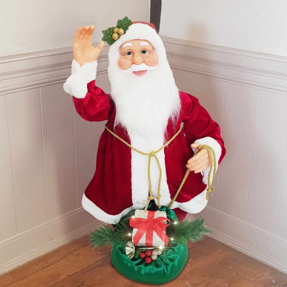 Santa Rouge avec Robe de Velours 80cm avec...