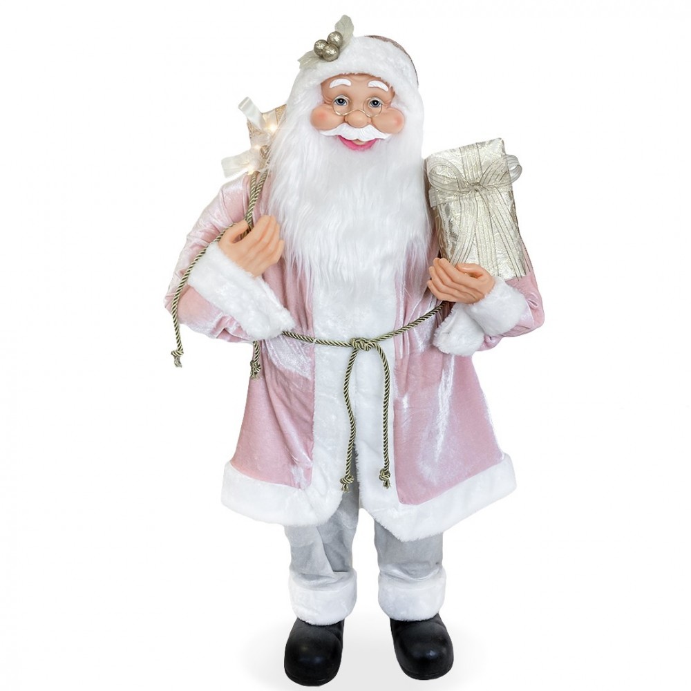 Santa Rose avec robe de velours décoration 90H cm Musique et Lumières