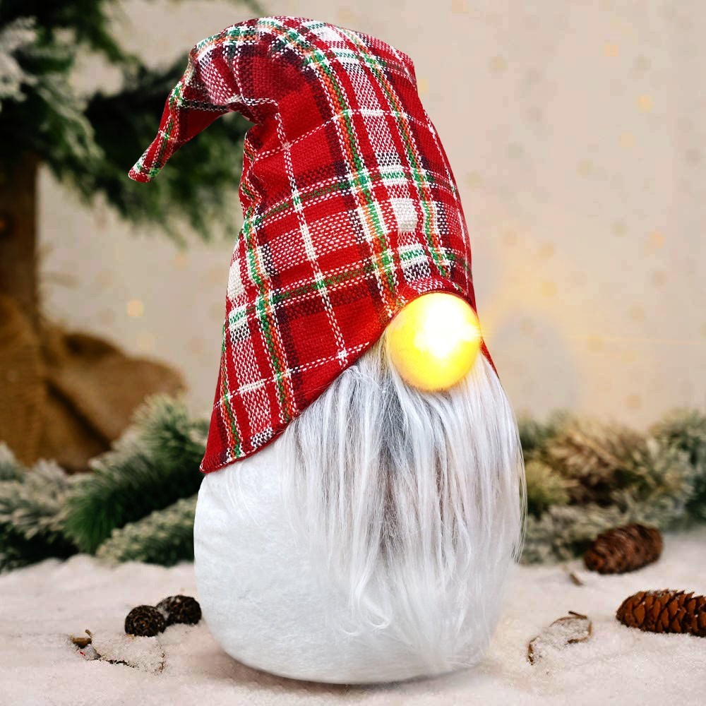 Robe écossaise de gnome de Noel et barbe...