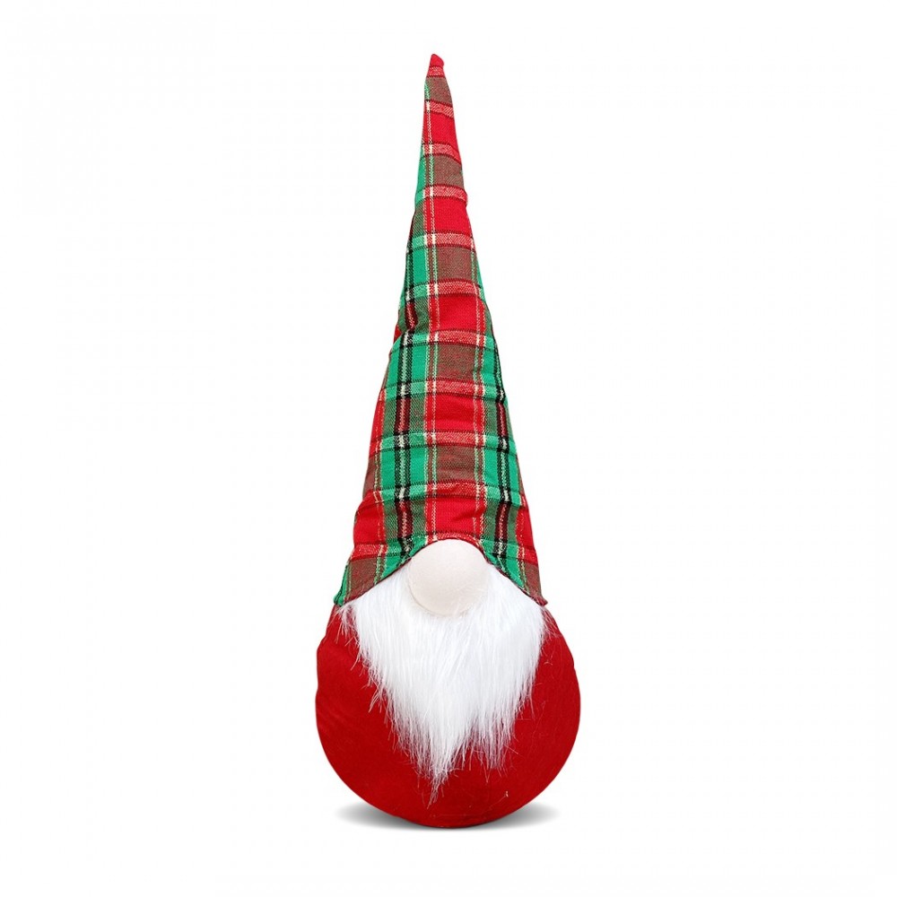 Robe écossaise de gnome de Noel et décoration de barbe lumière 22x17xH65 cm