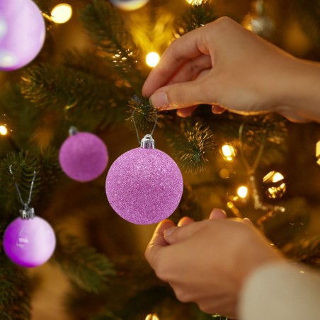 Pack 24 Boules 7 cm Boules de Noel Rose 7cm Décorations d’arbres