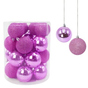 Pack 24 Boules 7 cm Boules de Noel Rose 7cm Décorations d’arbres