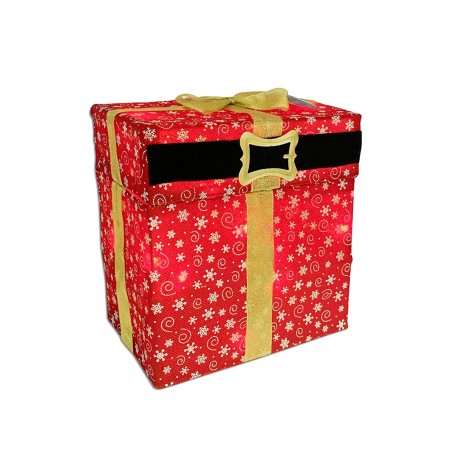 Boîte décorative Père Noël  avec 20 lumières et mouvement 28X20X30 cm